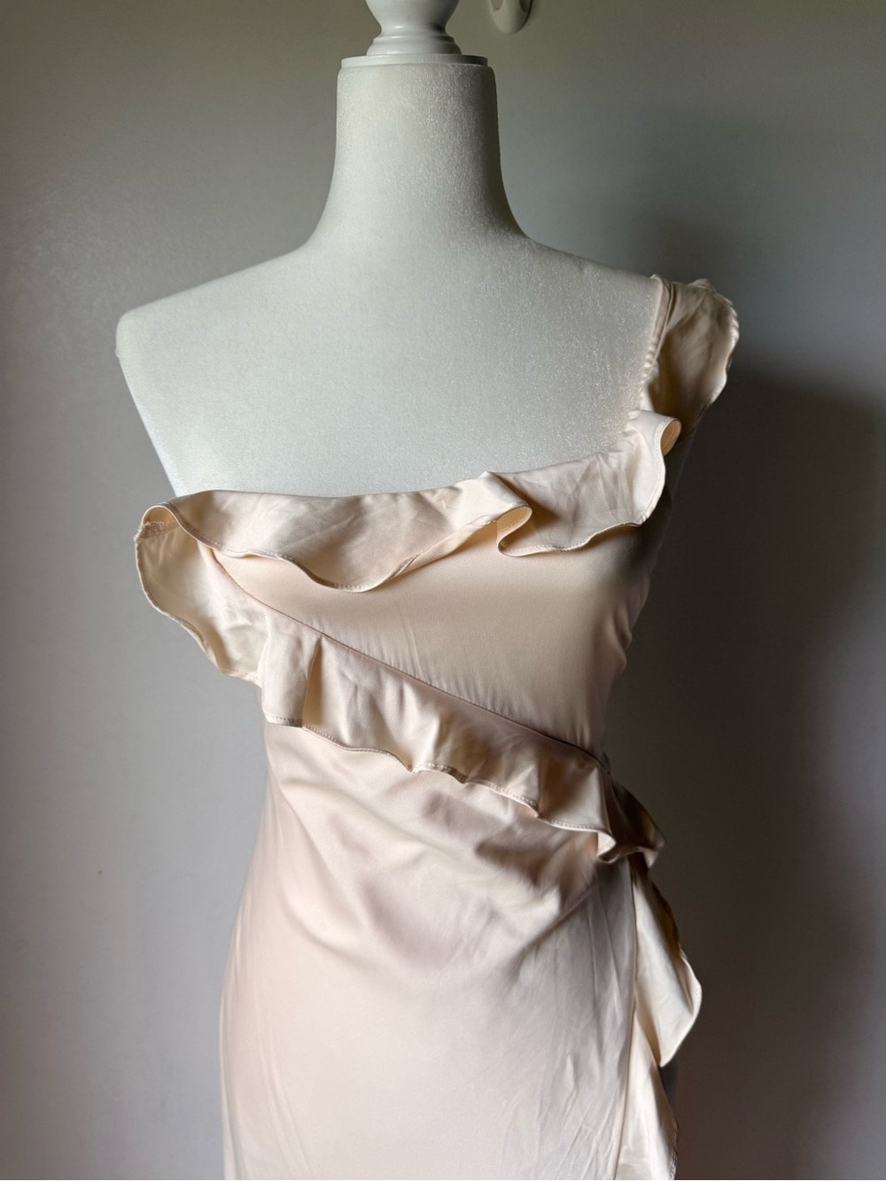 Satin Ruffle Midi Dress - Picture 6 of 10